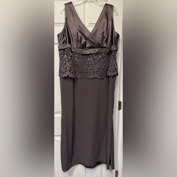 Mon Cheri Dresses & Skirts - *Prom* Montage by Mon Cheri Chocolate Lace & Bead Accent Maxi Dress